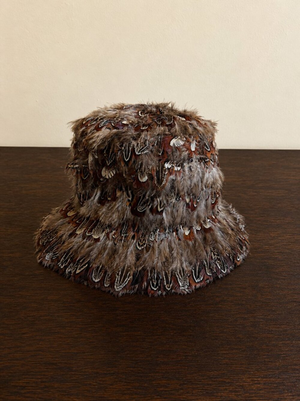 Vintage 1980s Feather Bucket Hat